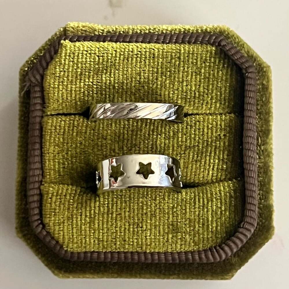 Stainless Steel Silver (2) Pack Adjustable Toe Ring Set
